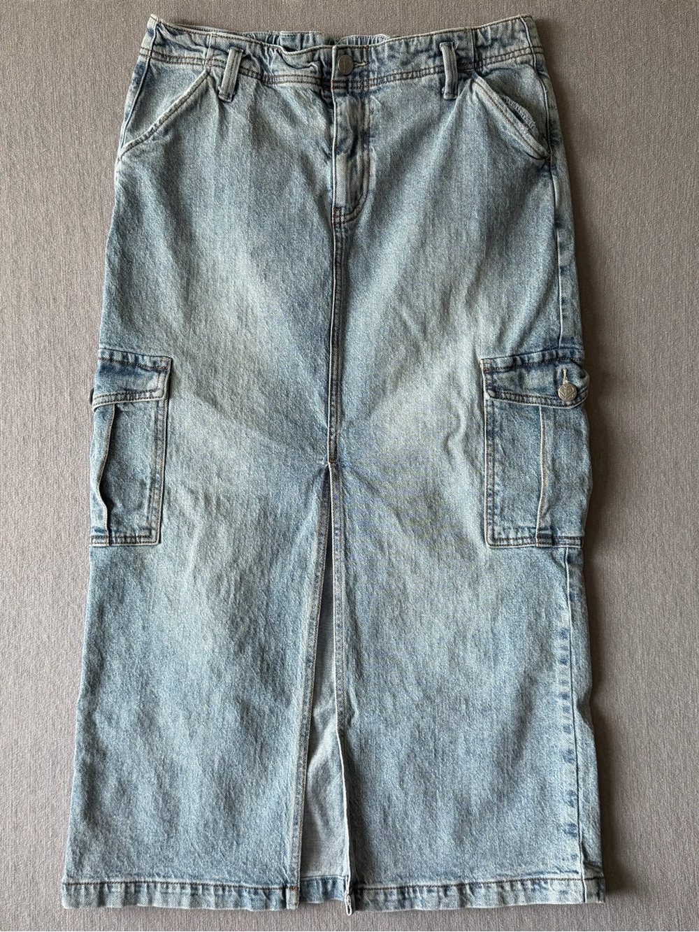 Roxy Light Blue Denim Cargo Skirt